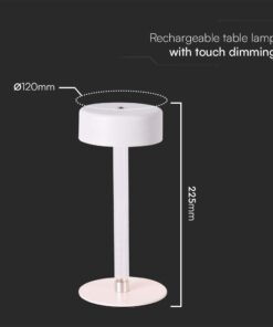 Φωτιστικό Γραφείου LED 3W Επαναφορτιζόμενο Λευκού Χρώματος Dimmable V-TAC – 10571