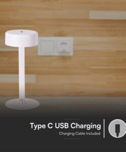 Φωτιστικό Γραφείου LED 3W Επαναφορτιζόμενο Λευκού Χρώματος Dimmable V-TAC – 10571