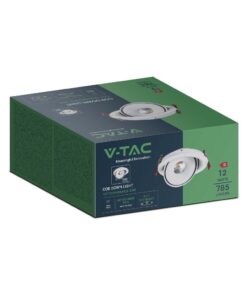Φωτιστικό Oροφής Xωνευτό COB 12W 3 σε 1 CCT Λευκού Χρώματος V-TAC – 10579