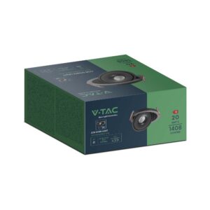Φωτιστικό Oροφής Xωνευτό COB 20W 3 σε 1 CCT Μαύρου Χρώματος V-TAC – 10580