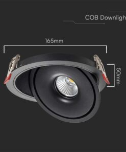 Φωτιστικό Oροφής Xωνευτό COB 20W 3 σε 1 CCT Μαύρου Χρώματος V-TAC – 10580