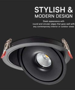 Φωτιστικό Oροφής Xωνευτό COB 20W 3 σε 1 CCT Μαύρου Χρώματος V-TAC – 10580