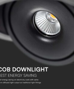 Φωτιστικό Oροφής Xωνευτό COB 20W 3 σε 1 CCT Μαύρου Χρώματος V-TAC – 10580