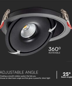 Φωτιστικό Oροφής Xωνευτό COB 20W 3 σε 1 CCT Μαύρου Χρώματος V-TAC – 10580