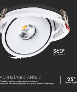 Φωτιστικό Oροφής Xωνευτό COB 20W 3 σε 1 CCT Λευκού Χρώματος V-TAC – 10581