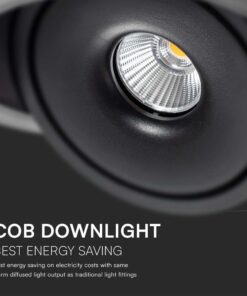 Φωτιστικό Oροφής Xωνευτό COB 30W 3 σε 1 CCT Μαύρου Χρώματος V-TAC – 10582
