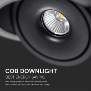 Φωτιστικό Oροφής Xωνευτό COB 30W 3 σε 1 CCT Μαύρου Χρώματος V-TAC – 10582