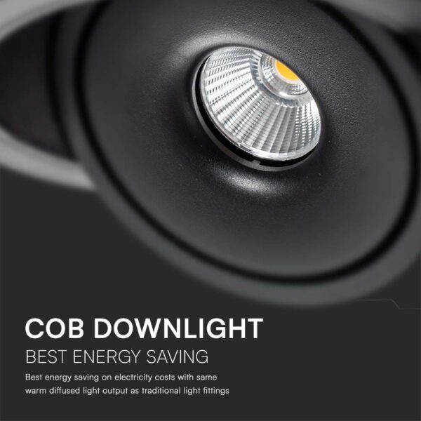 Φωτιστικό Oροφής Xωνευτό COB 30W 3 σε 1 CCT Μαύρου Χρώματος V-TAC – 10582