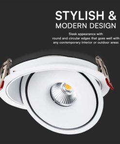 30W LED COB Downlight 3IN1 White Body V-TAC – 10583