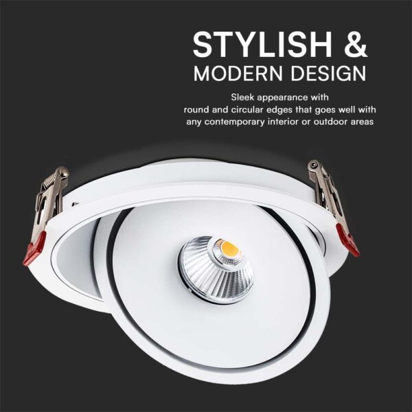 30W LED COB Downlight 3IN1 White Body V-TAC – 10583