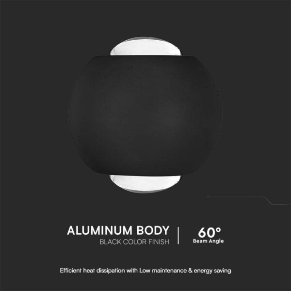 Απλίκα Up-Down LED 2W 3000K Μαύρου Χρώματος V-TAC – 10584