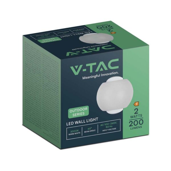 Απλίκα Up-Down LED 2W 3000K Λευκού Χρώματος V-TAC – 10585