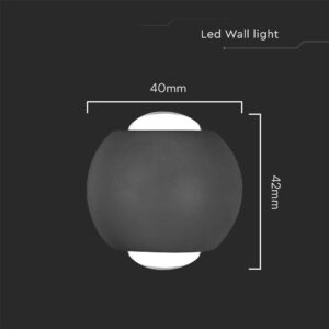 Απλίκα Up-Down LED 2W 4000K Μαύρου Χρώματος V-TAC – 10586