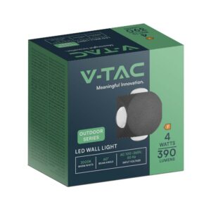 Απλίκα LED 4W 3000K Μαύρου Χρώματος V-TAC – 10588