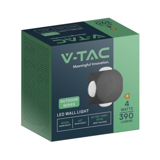 Απλίκα LED 4W 3000K Μαύρου Χρώματος V-TAC – 10588
