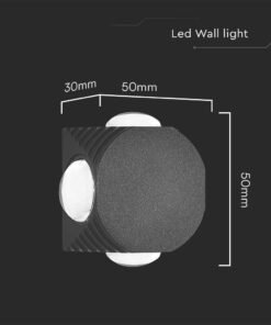 Απλίκα LED 4W 3000K Μαύρου Χρώματος V-TAC – 10588