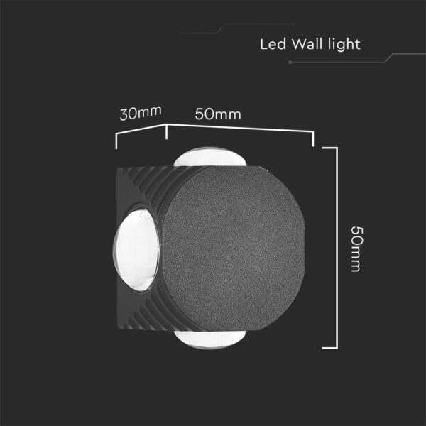 Απλίκα LED 4W 3000K Μαύρου Χρώματος V-TAC – 10588
