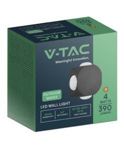 Απλίκα LED 4W 4000K Μαύρου Χρώματος V-TAC – 10590