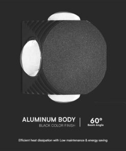 Απλίκα LED 4W 4000K Μαύρου Χρώματος V-TAC – 10590