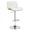 Bar stool Fern pakoworld adjustable height PU white natural-chrome metal 106-000027