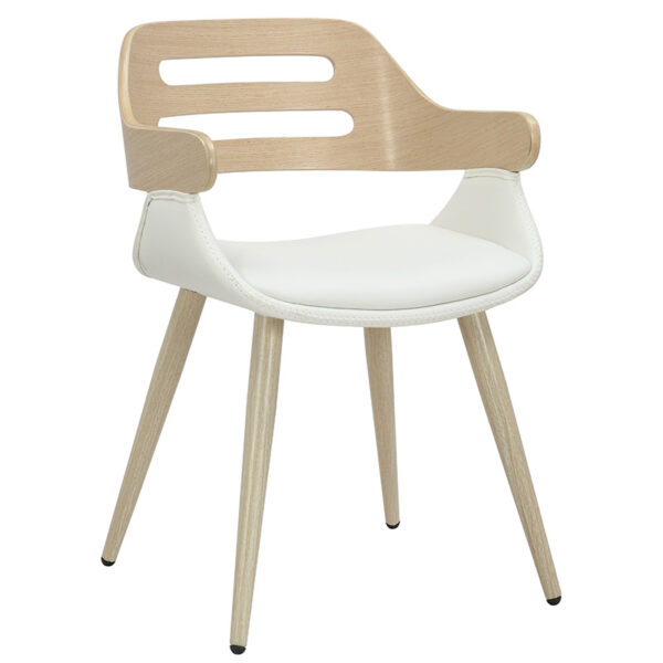 Armchair Valeria pakoworld PU white-leg natural 106-000030