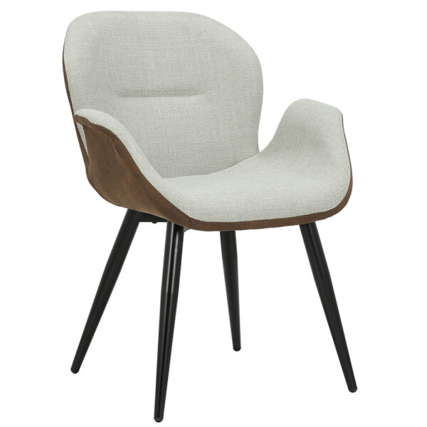 Danielle armchair pakoworld beige brown fabric – black leg 106-000031