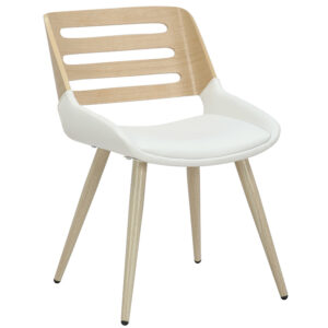 Chair Brody pakoworld white pu- natural leg 106-000036