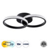 GloboStar® CORA 61058 Φωτιστικό Οροφής Design LED CCT 18W 2160lm 300° AC 220-240V – Εναλλαγή Φωτισμού μέσω Διακόπτη On/Off All In One Ψυχρό 6000k+Φυσικό 4500k+Θερμό 2700k Μ36 x Π20.5 x Υ7cm – Μαύρο