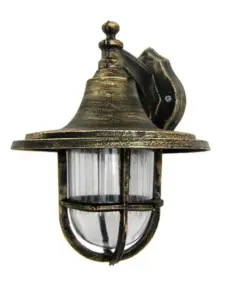 Φωτιστικό Απλίκα Φανάρι Πλαστικό Μπρονζέ IP23 E27 Heronia – 07-1141