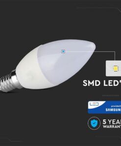 LED Λάμπα E14 7W Κεράκι V-TAC PRO Samsung Chip 200° 600lm 3000K – 111