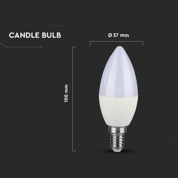 LED Λάμπα E14 7W Κεράκι V-TAC PRO Samsung Chip 200° 600lm 3000K  – 111