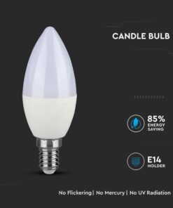 LED Λάμπα E14 7W Κεράκι V-TAC PRO Samsung Chip 200° 600lm 3000K – 111