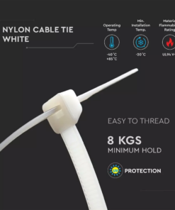 Δεματικό καλωδίων – tie wrap, 2.5 x 150mm σε μαύρο χρώμα, συσκευασία 100 τεμαχίων V-TAC – 11162