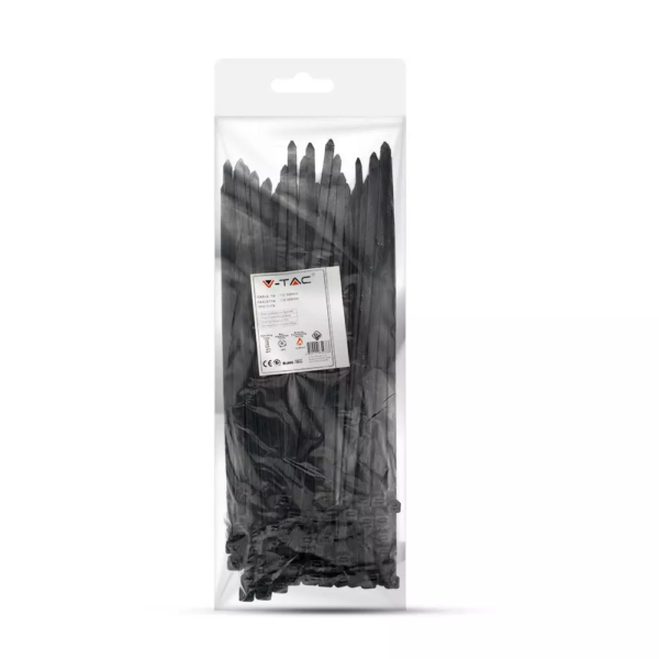 Δεματικό καλωδίων – tie wrap, 7.6 x 300mm σε μαύρο χρώμα,  συσκευασία 100 τεμαχίων V-TAC – 11178