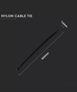 Δεματικό καλωδίων – tie wrap, 7.6 x 300mm σε μαύρο χρώμα, συσκευασία 100 τεμαχίων V-TAC – 11178