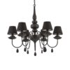 IDEAL LUX Κρεμαστό 6Φωτο Φωτιστικό BLANCHE 6xE14 Μαύρου Χρώματος – 111872