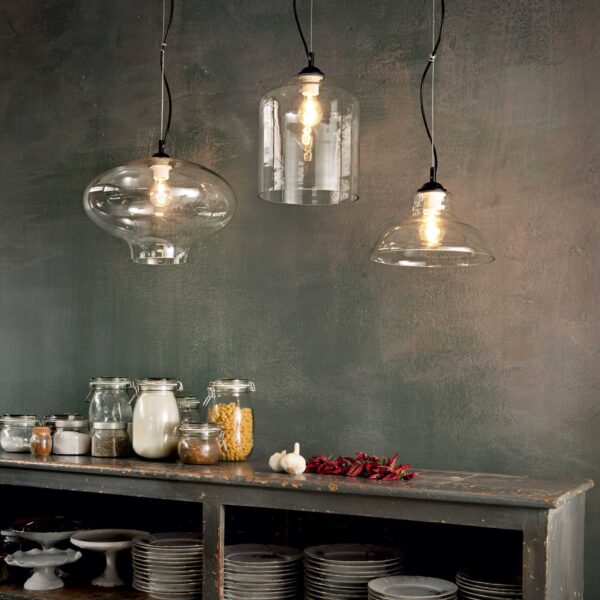 IDEAL LUX Κρεμαστό Φωτιστικό BISTRO 1xE27 Διαφανές  – 112305