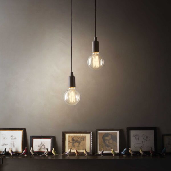 IDEAL LUX Κρεμαστό Φωτιστικό EDISON 1xE27 Μαύρου Χρώματος – 113319