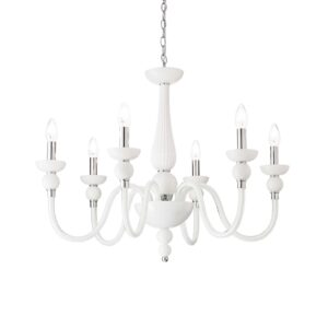 IDEAL LUX Κρεμαστό Φωτιστικό DOGE 6xE14 Λευκού Χρώματος – 113678