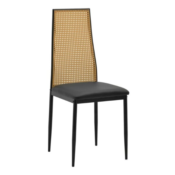 Καρέκλα Lasmipe Inart μαύρο-φυσικό pu-rattan 40x49x96εκ 115-003198