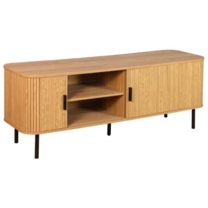 Έπιπλο τηλεόρασης Fashma Inart φυσικό-μαύρο ξύλο 150x45x58εκ 115-003200