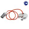 GloboStar® 115101 Κρεμαστό Φωτιστικό Οροφής Ανάρτηση με Νίκελ Μεταλλική Βάση – Υφασμάτινο Πορτοκαλί Καλώδιο και Νίκελ Μεταλλικό Ντουί Ε27