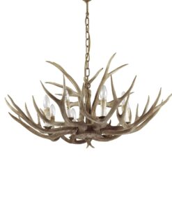 IDEAL LUX Κρεμαστό Φωτιστικό Οροφής CHALET 8xE14 Χρώμα Ξύλου – 115504