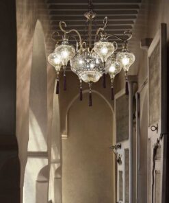 IDEAL LUX Κρεμαστό Φωτιστικό HAREM 9xE27 Χρυσού Χρώματος – 116006