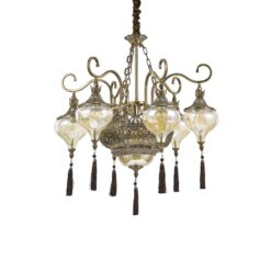 IDEAL LUX Κρεμαστό Φωτιστικό HAREM 9xE27 Χρυσού Χρώματος – 116006