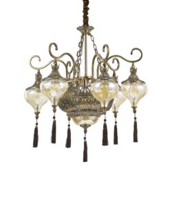 IDEAL LUX Κρεμαστό Φωτιστικό HAREM 9xE27 Χρυσού Χρώματος – 116006