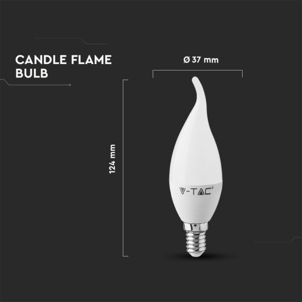 LED Λάμπα E14 Φλόγα 5.5W V-TAC PRO Samsung Chip 200° 470lm Θερμό 3000K – 117