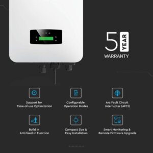 5kW On/Off Grid Hybrid Solar Inverter Single Phase CT , Smart Meter And Accessories Included Warranty 5+5YRS Optional  V-TAC – 11819