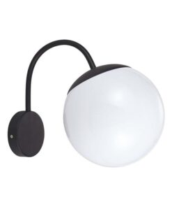 Επιτοίχιο αδιάβροχο φωτιστικό 1xE27 με μαύρο και opal σώμα V-TAC – 11823