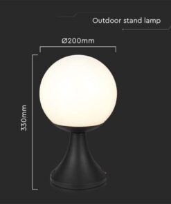 Επιδαπέδιο αδιάβροχο φωτιστικό 1xE27 με μαύρο και opal σώμα V-TAC – 11826